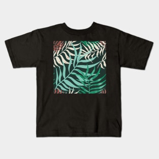 Green Tropical Leaves Kids T-Shirt